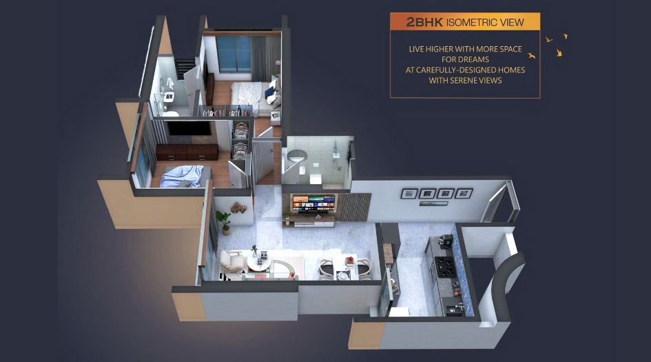 Space-Sky-27-Floor-Plan-2 BHK